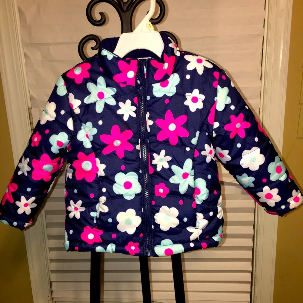 Cute flower design litte girls coat